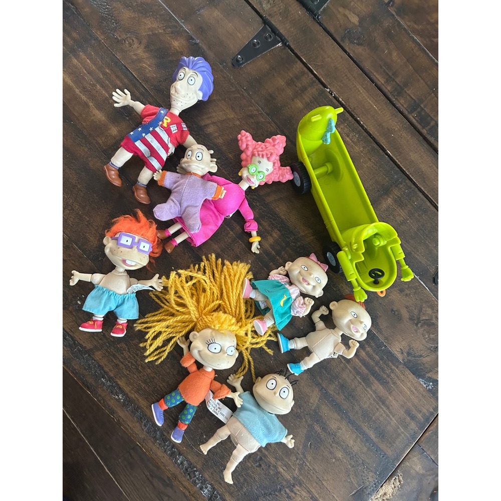 Vintage Rugrats Toy Lot Reptar Wagon Tommy Chuckie Angelica Stu Didi Mattel 90s